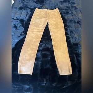 NWT Jluxlabel Faux Tan Suede skinny pants.  Size Small.
